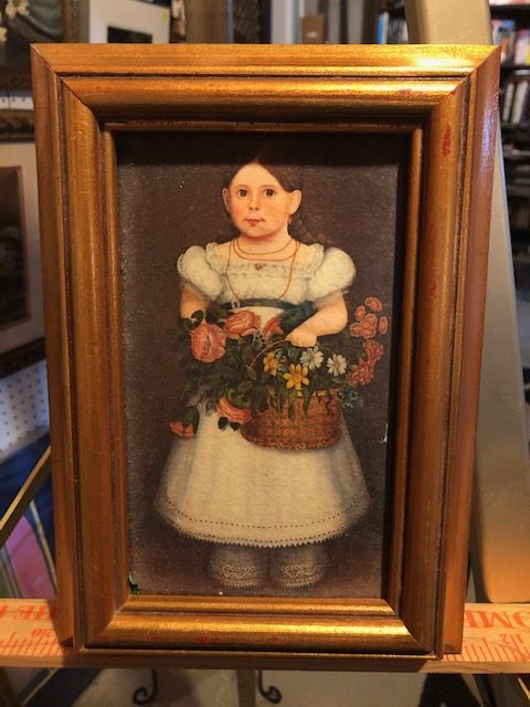 original oil painting, girl, basket