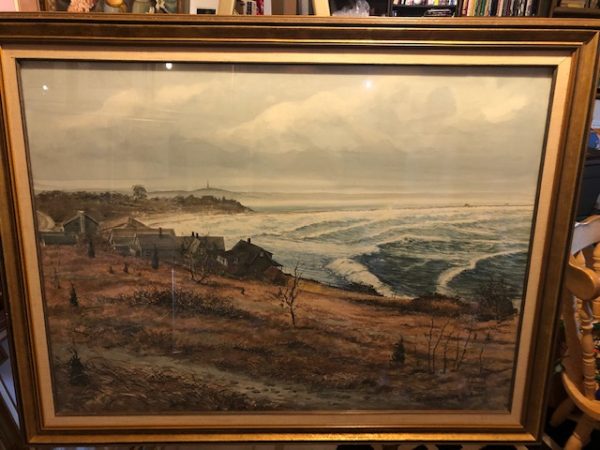 Samuel Emrys Evans, Original watercolor, Manter's Point,Warren Cove, Plymouth Ma